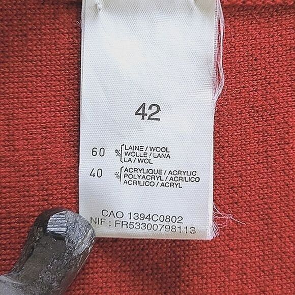 Vtg 90s Rodier cranberry wool-blend cardigan jacket - Picture 7 of 15